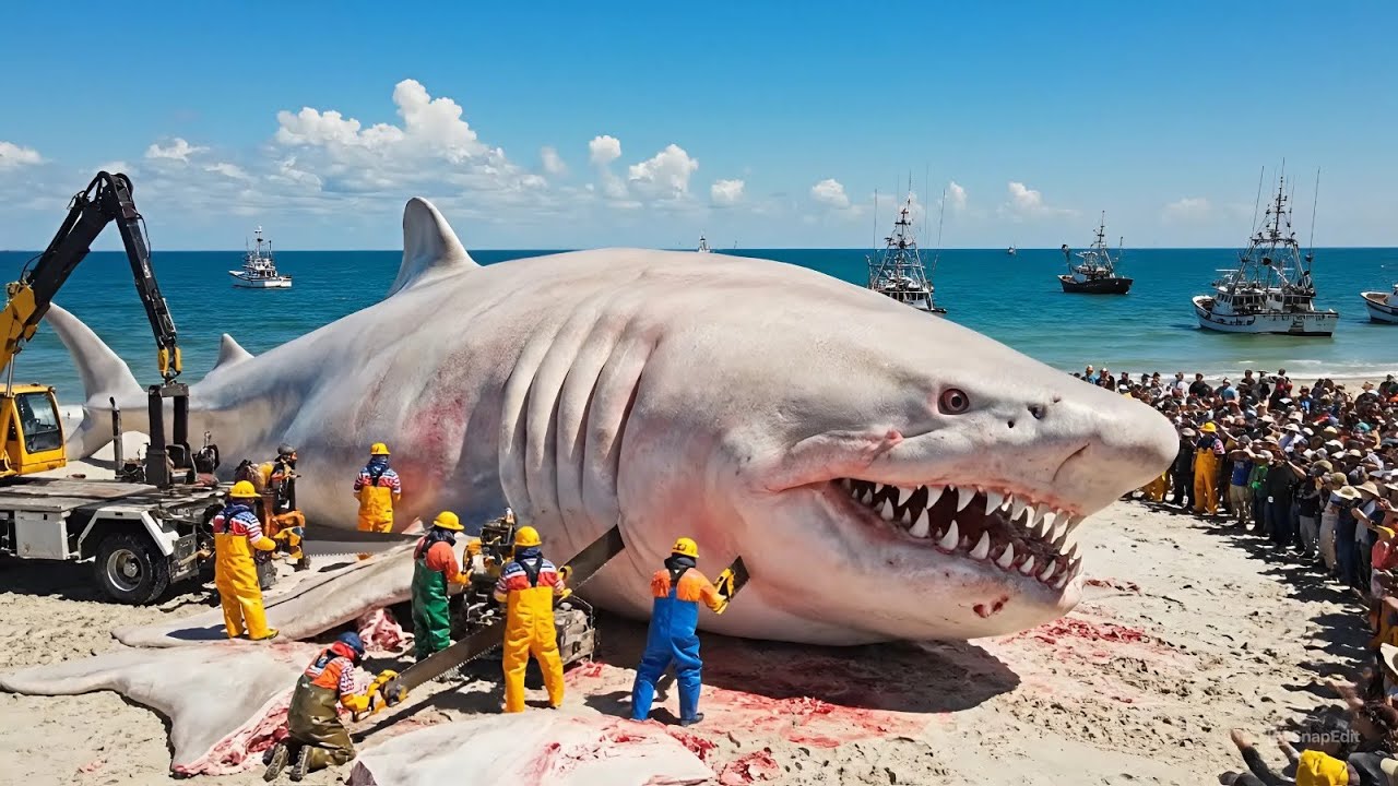 24-Hour Hunt for a 1,500KG Giant Shark – A Deep-Sea Longline Fishing Documentary