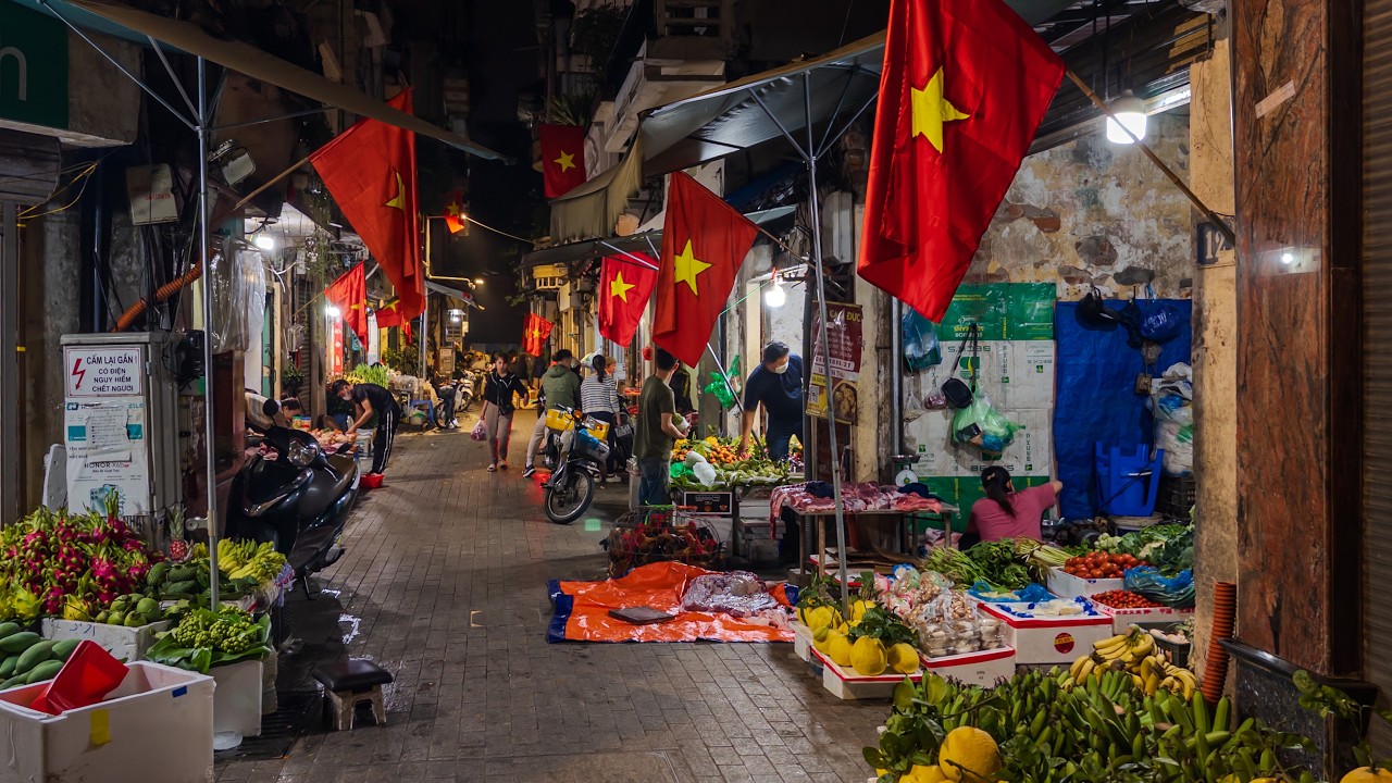 Old City Dawn Markets and Walk to Train Street | Hanoi, Vietnam