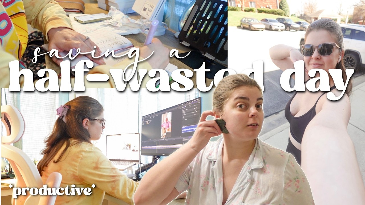 Making the most of a half-wasted day | skincare routine, productivity sessions, hot girl walks!