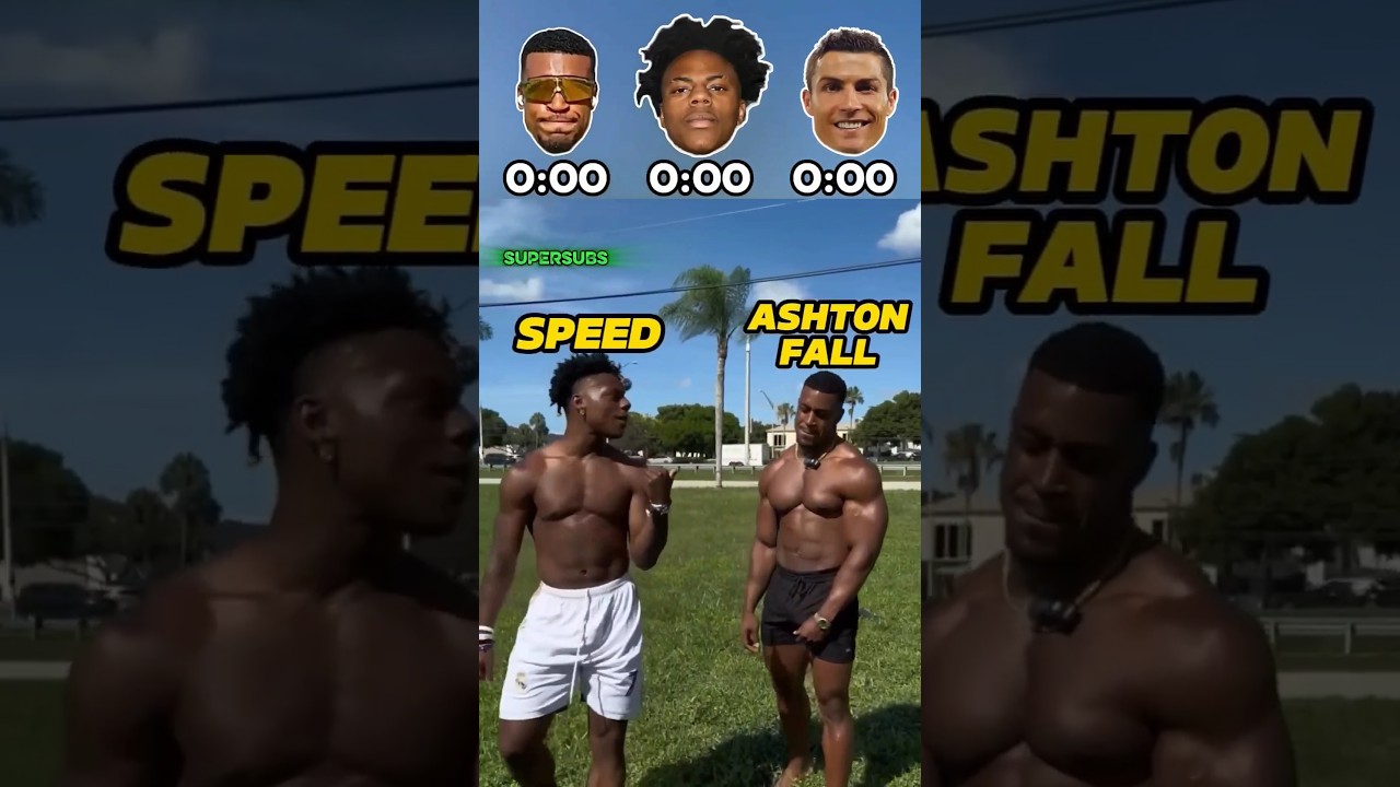 Tantangan adu kecepatan Ashton Fall VS iShowSpeed VS Ronaldo 🔥