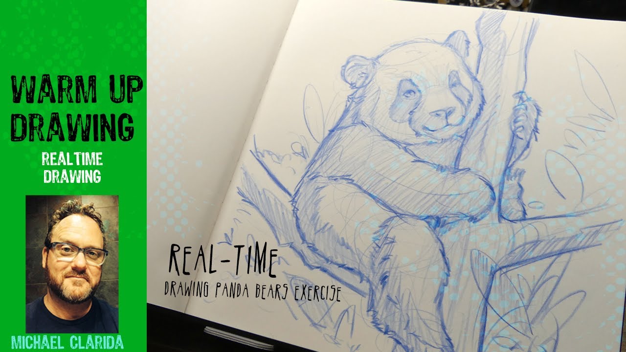 Drawing Panda bears warm up series