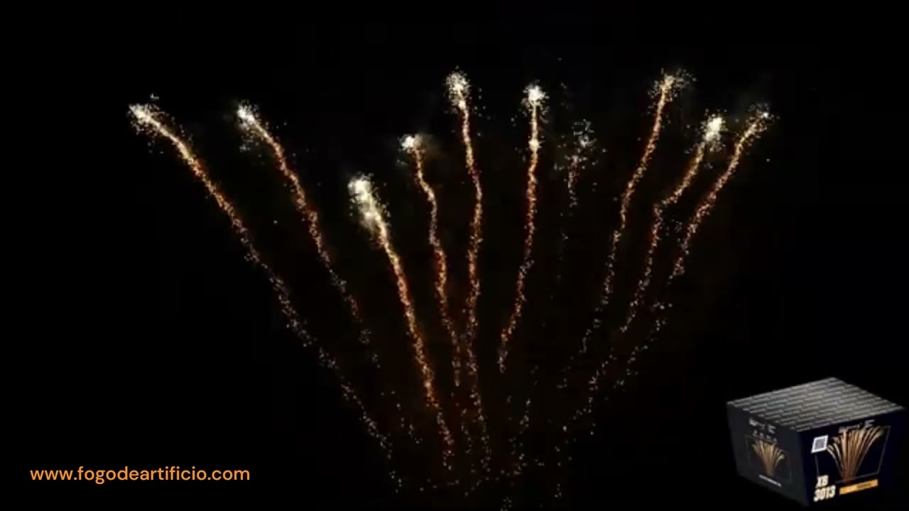 Bateria Fogo de Artif&iacute;cio Profissional Glitter Crackling 70 Disparos 20mm
