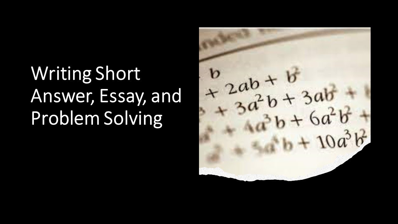 Writing Short-Answer, Essay, and Problem Solving Tests