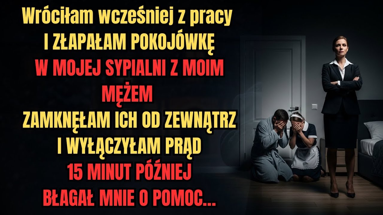 Wróciłam wcześniej z pracy i znalazłam pokojówkę z moim mężem w sypialni. Zamknęłam ich w sypialni…