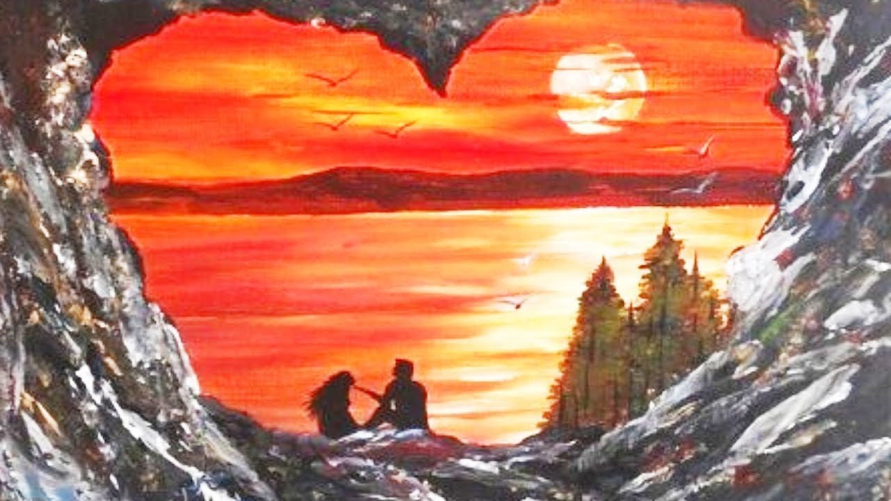Romantic Sunset - Acrylic Painting for Beginners