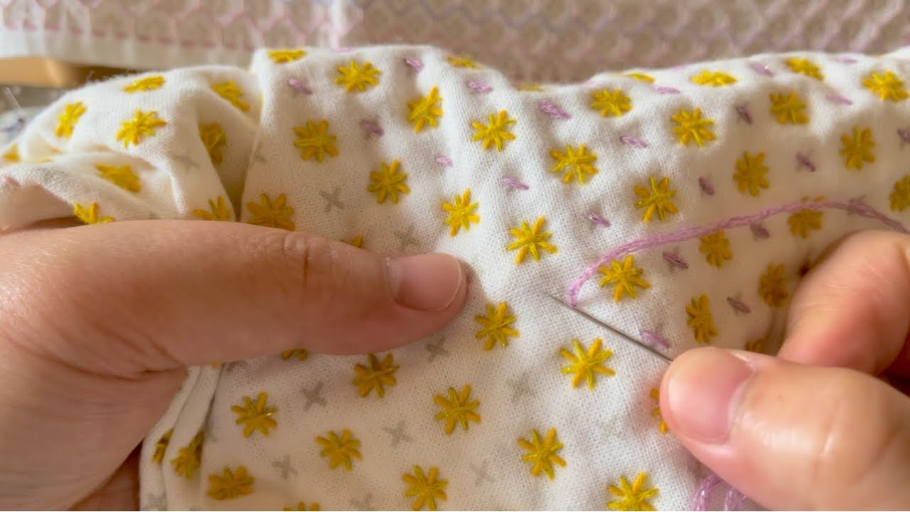 【#11田舎暮らし手芸vlog】刺し子/BMSG風の刺繍/クロスステッチ/sashiko/cross-stitch
