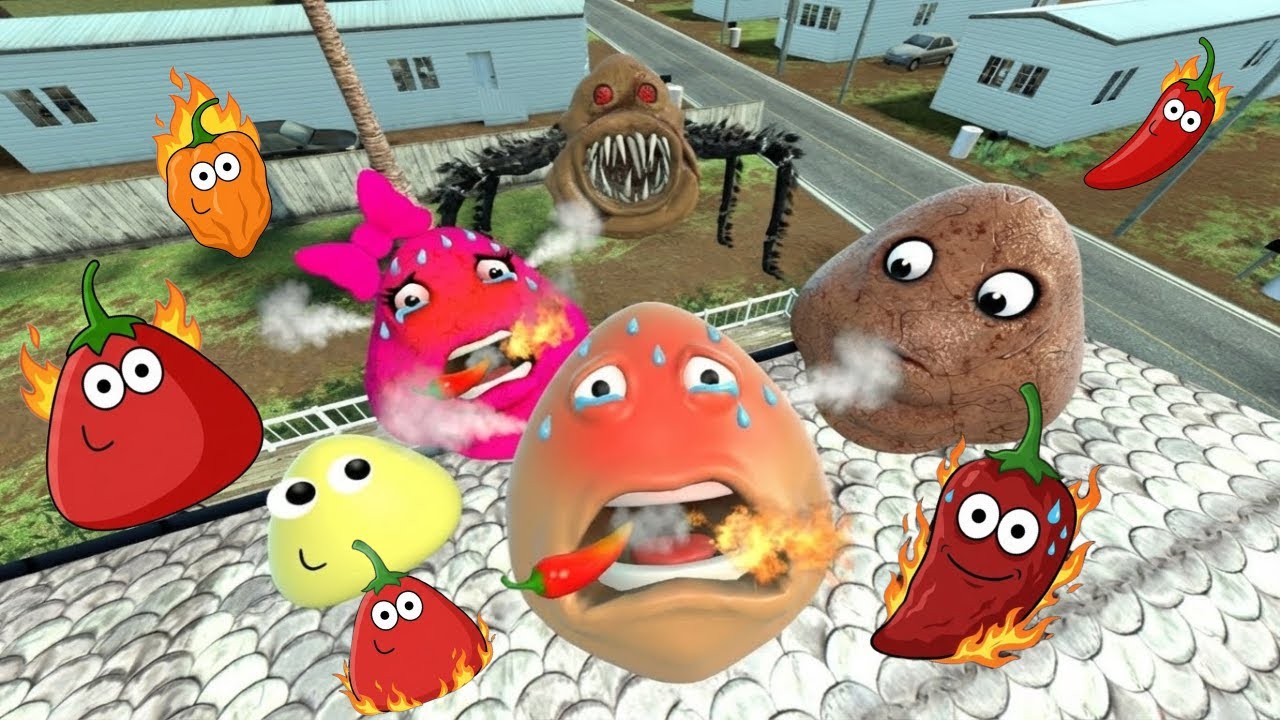I FOUND ALL SPICY  POU BOU'S REVENGE in BIG HOUSE Garry's Mod !