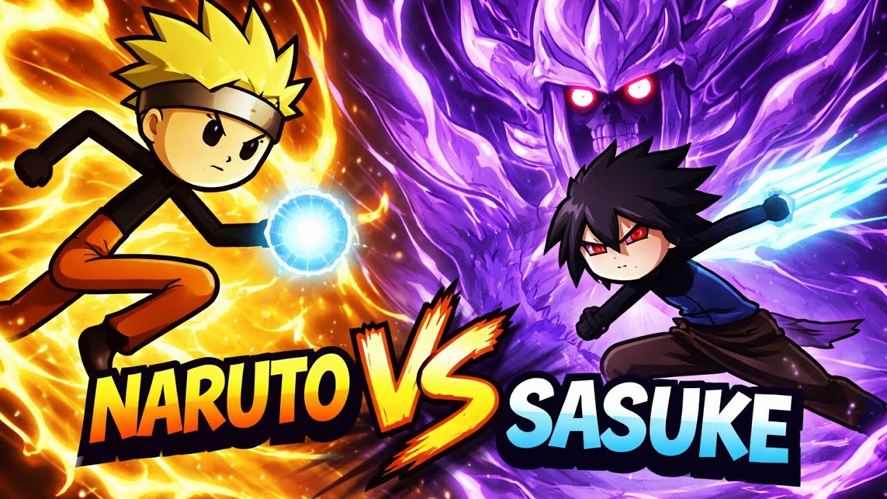 Playing stickman great war as naruto uzumaki
