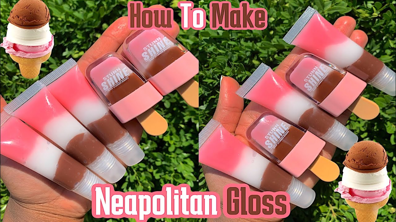HOW TO MAKE NEOPOLITAN ICE CREAM LIP GLOSS | HOW TO START A LIPGLOSS BUSINESS | BEGINNER FRIENDLY