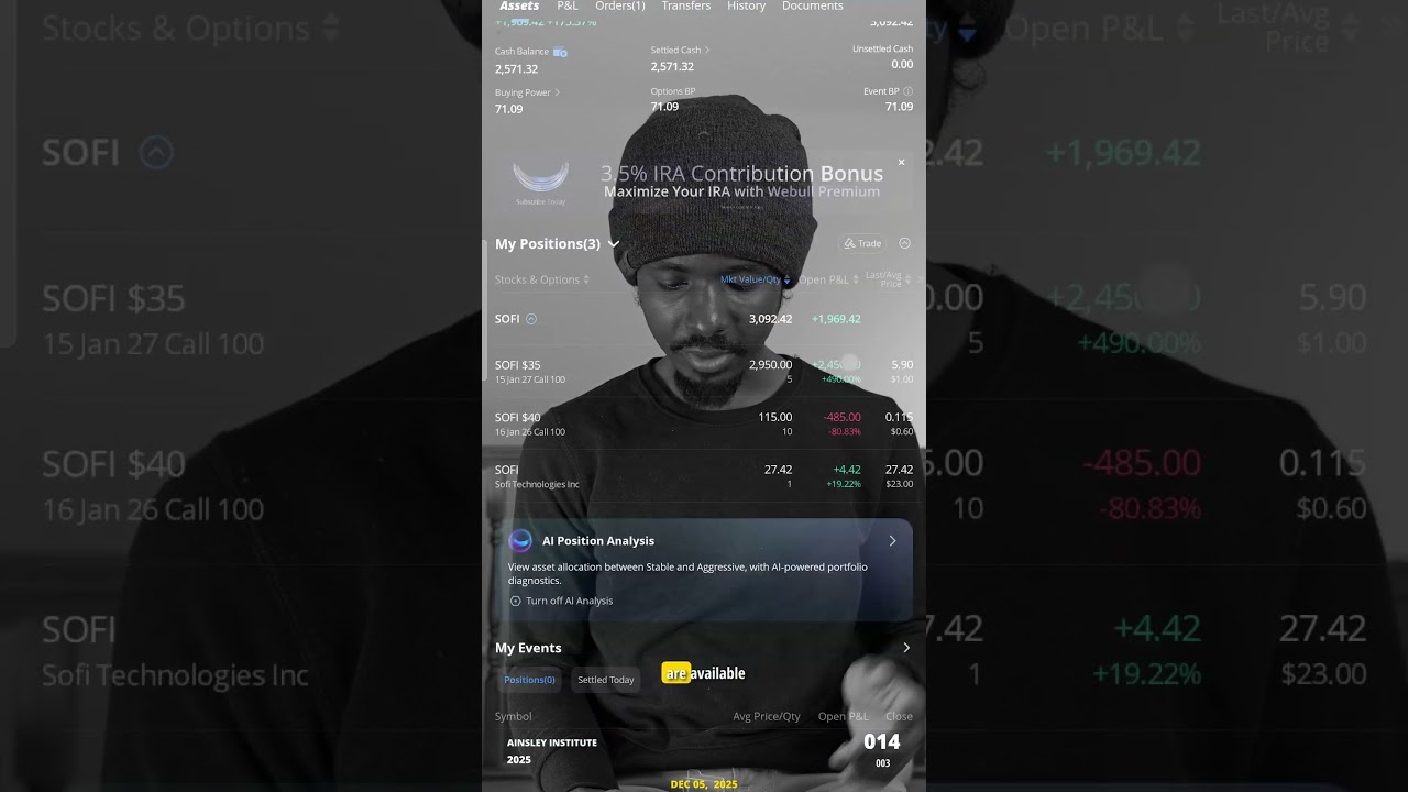 This is what we will be doing with the  Webull Individual Account