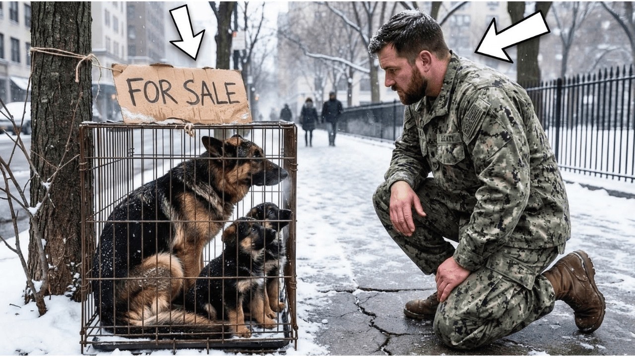 Un ofițer salvează o mamă câine și puii ei înghețați – Ce se întâmplă apoi îți va topi inima!
