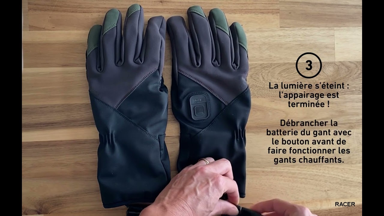 RACER 1927 : GUIDE D'UTILISATION DES GANTS CHAUFFANTS