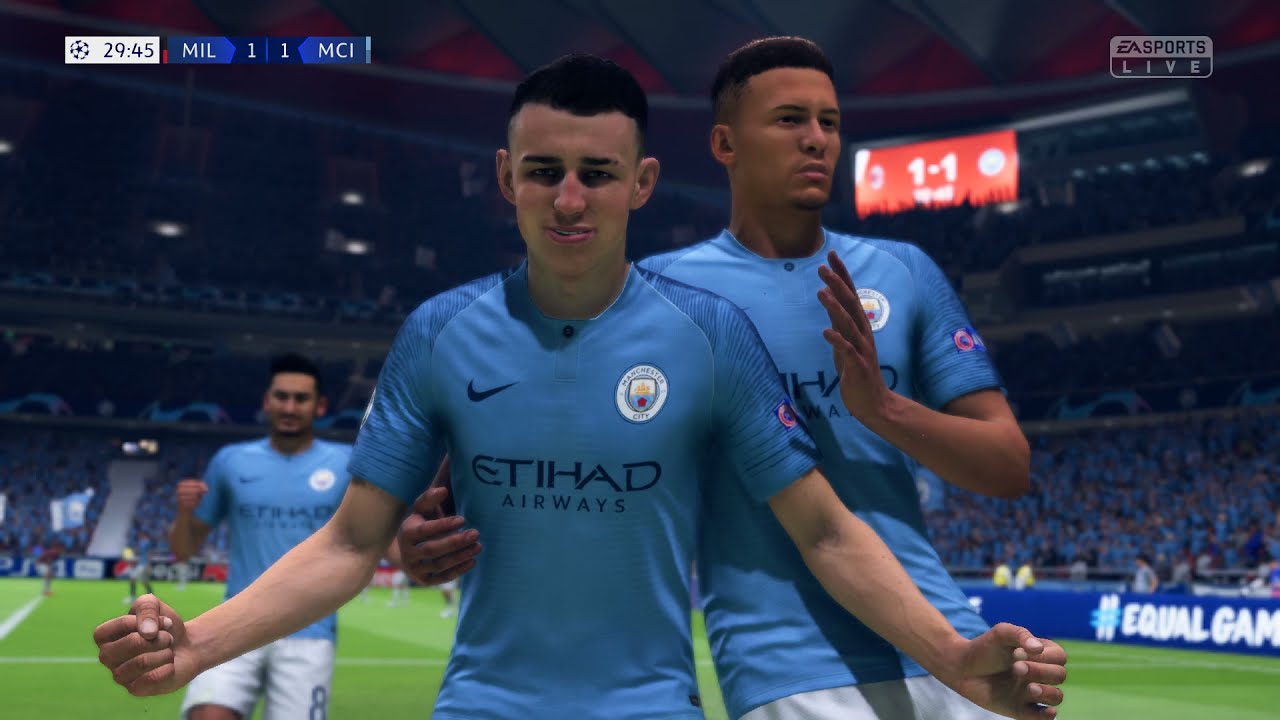 Manchester City vs Milan UCL final in Legendary difficulty. FIFA 19