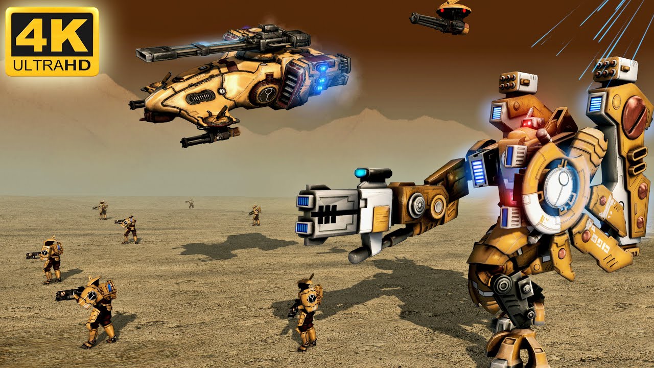 TAU EMPIRE vs ORKS - Men of War: Warhammer 40k Mod (4K, Cinematic)