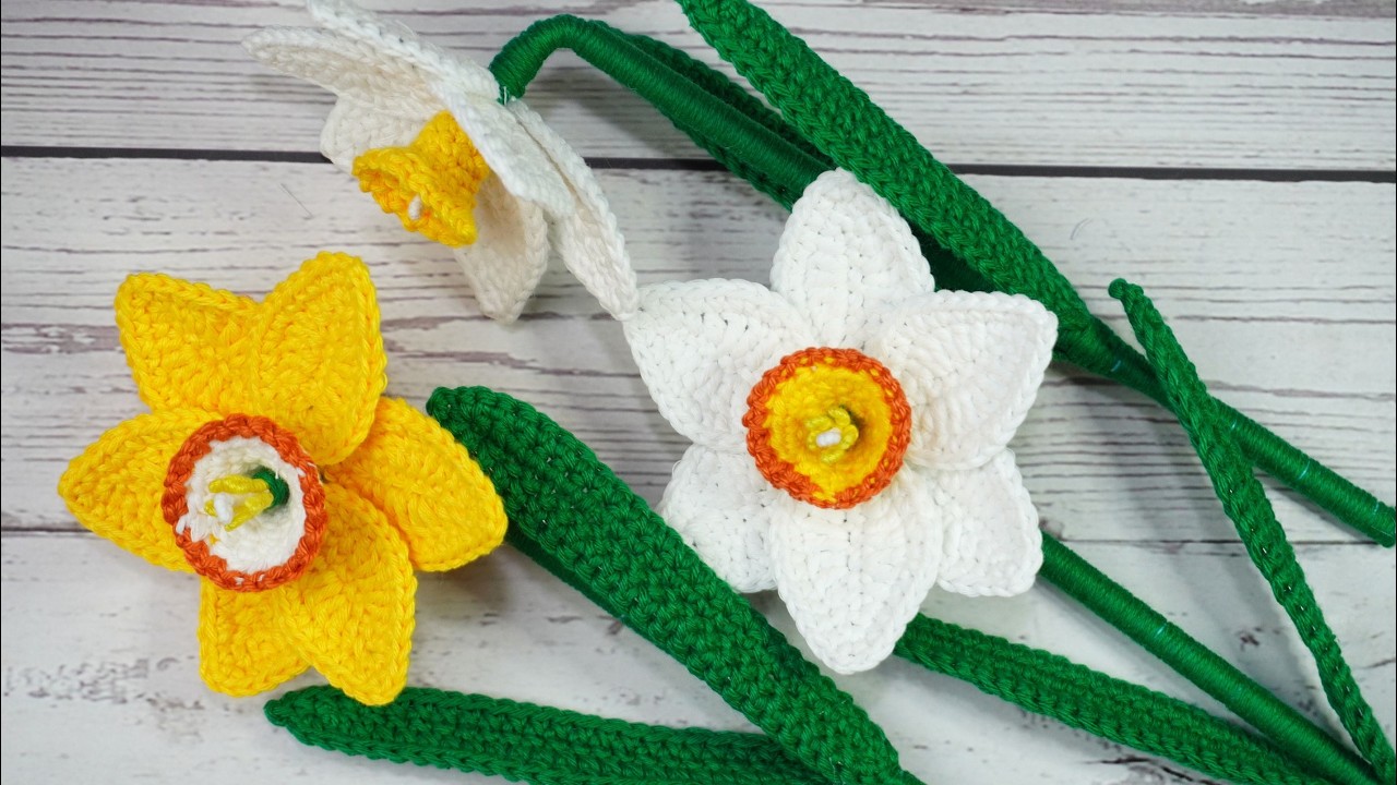 NARCISO TEJIDO A CROCHET  PASO A PASO