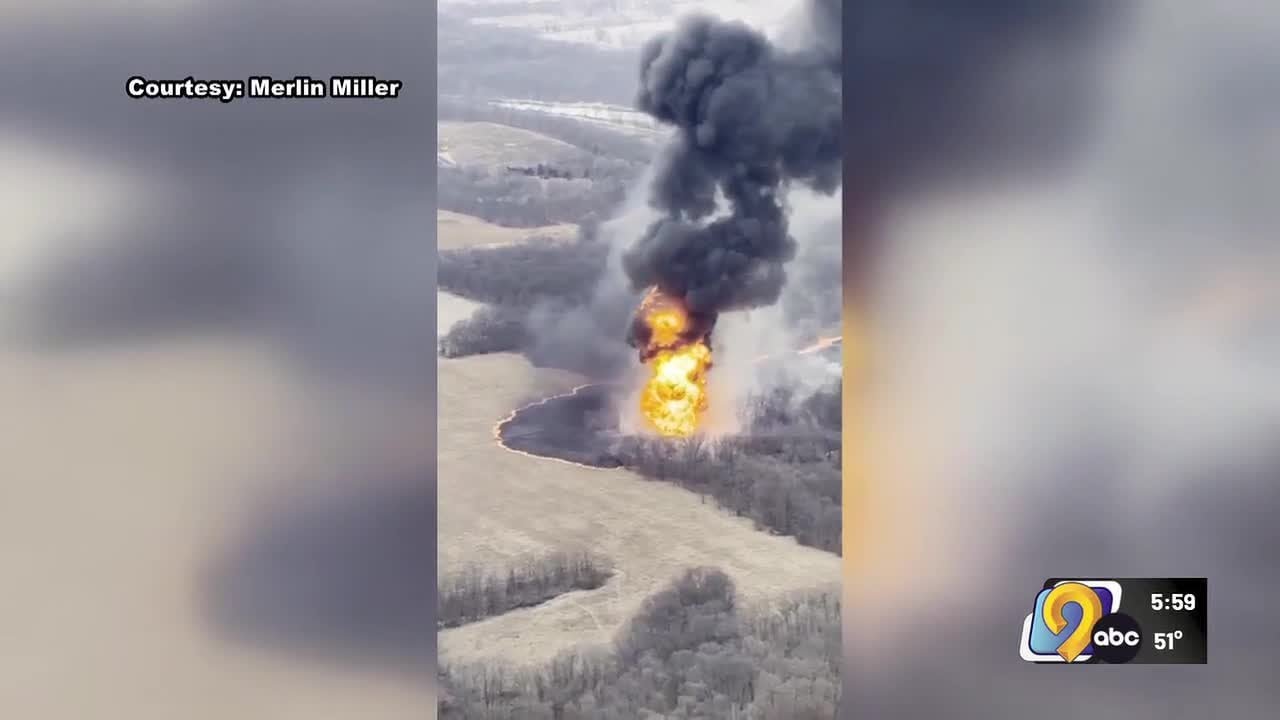 Pipeline explosion causes large fire in Washington County