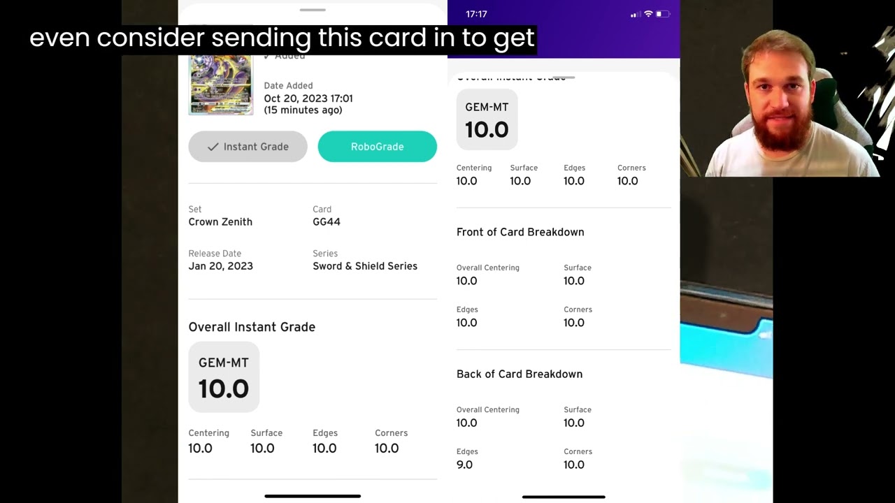 Showing off the new AGI app that allows for EASY and FREE at home grading for peace of mind!