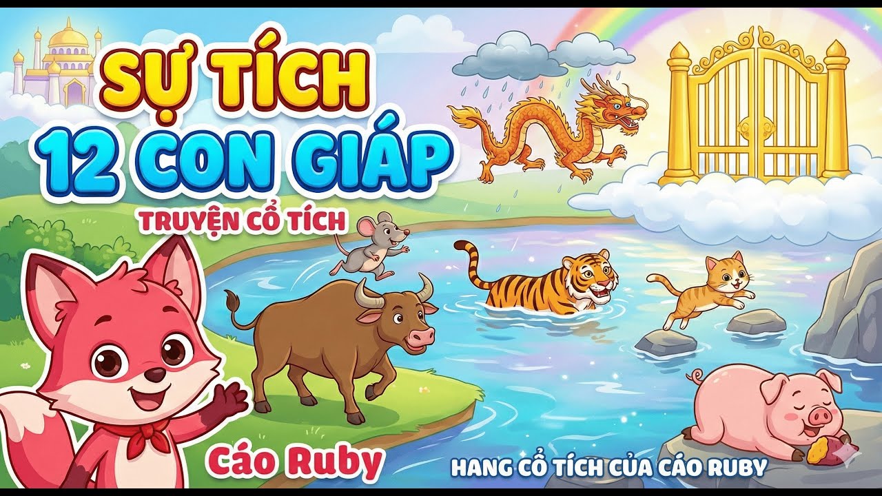 Truyện Cổ Tích: Sự Tích 12 Con Giáp| Tại Sao Chuột Đứng Đầu 12 Con Giáp? | Hang Cổ Tích Của Cáo Ruby