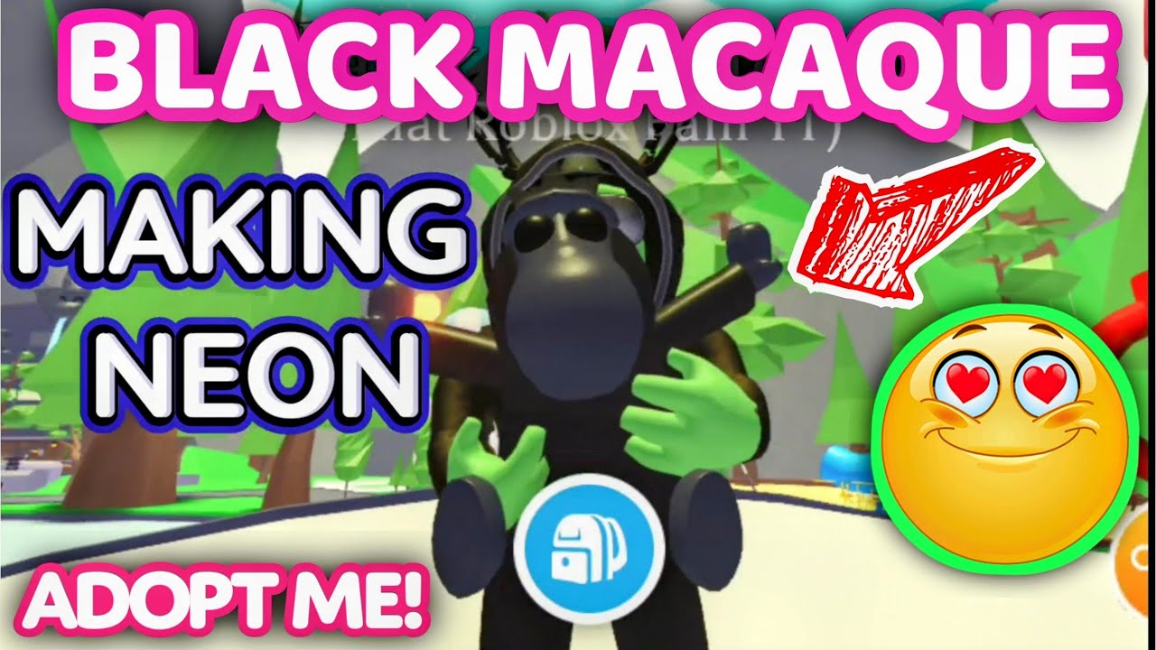 Black Macaque NEON in Adopt me! Southeast Asia Egg Pet !