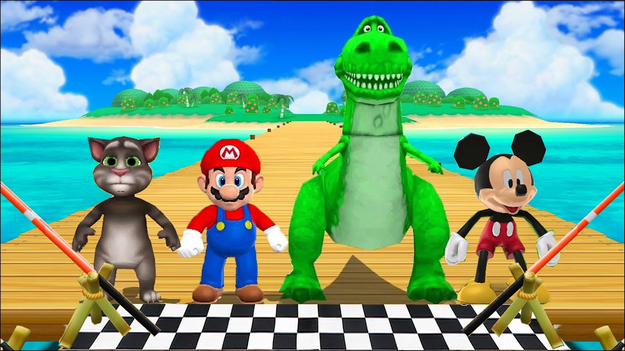 Mario Party 9 MiniGames Tom Vs Mario Vs Rex Vs Mickey Mouse (Master Difficulty)