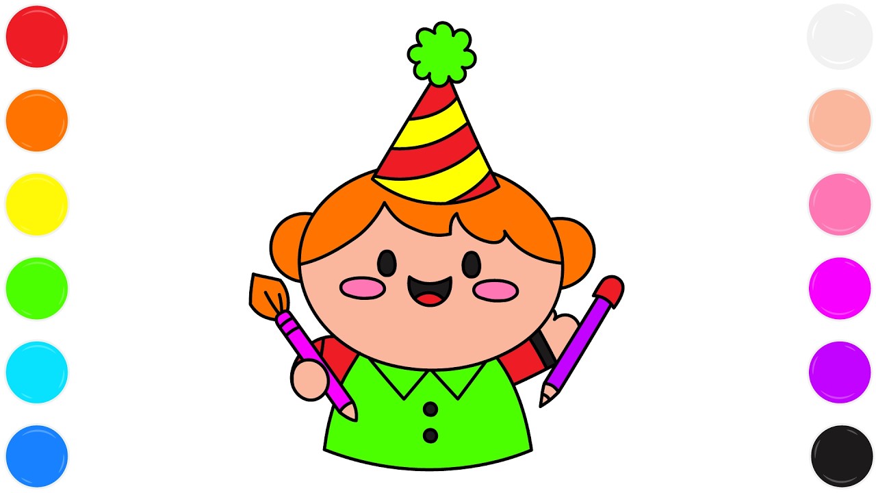 🎉 Birthday Party Coloring Page for Kids | Fun Cute Celebration Art