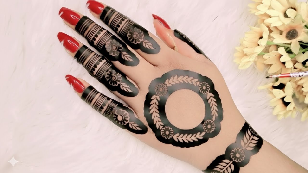 Simple Gol Tikki Sticker Mehndi Design | Easy Back Hand Mehndi | Stylish Round Mehndi Design 2025