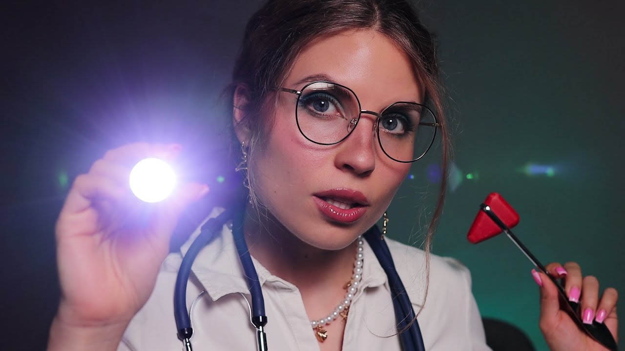 ASMR: Полное обследование черепных нервов в темноте | Проверка слуха, проверка зрения | Медицинск...