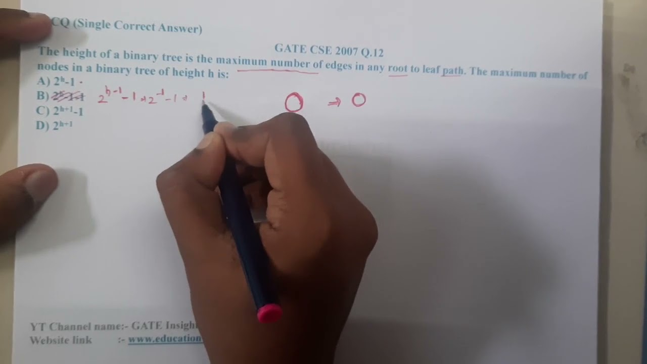 GATE CSE 2007 Q 12 || Trees ||Data Structure || GATE Insights Version: CSE