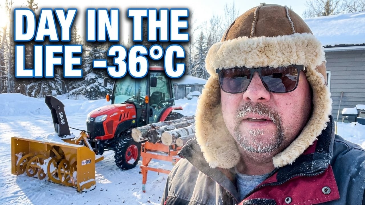 -36°C and processing firewood. 🪵🥶🏝️🔥