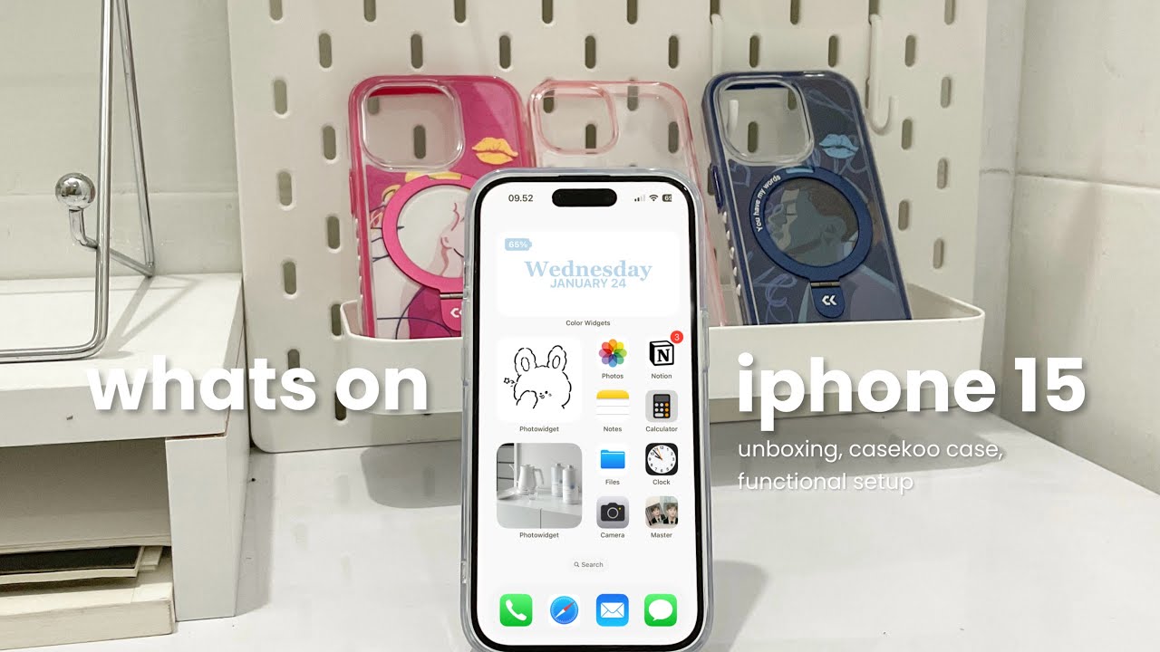 whats on my iphone 15 🎂🌁💭| Airlov unboxing, CASEKOO Iphone case and functional set up