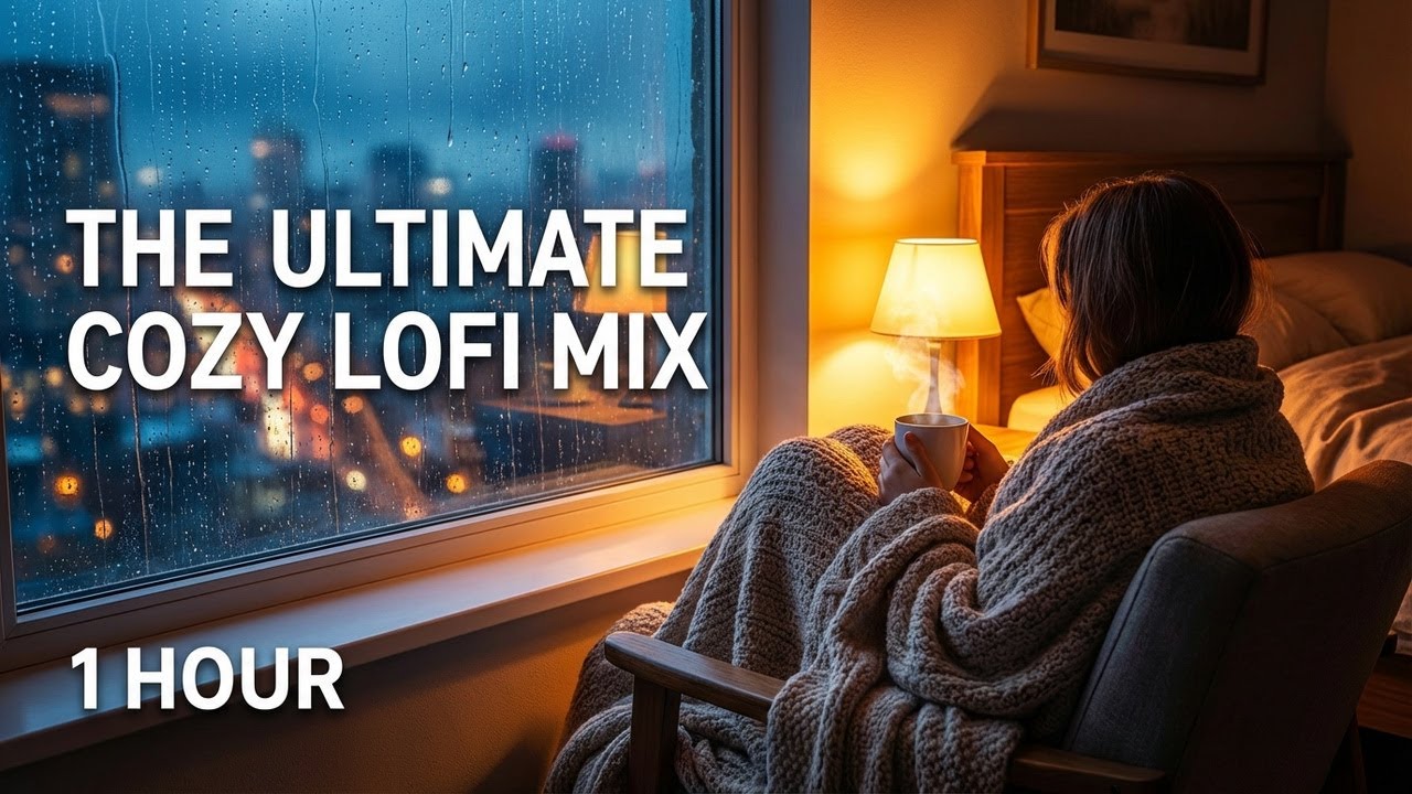 Relaxing Lofi Rain 1 Hour 16 Songs Cozy Bedroom Corner Coffee and Lamp Vibes