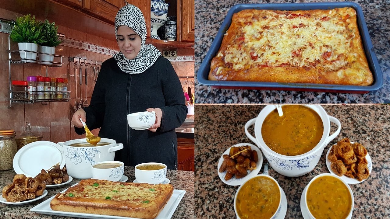الحريرة المغربية على أصولها بدون لحم مع كيش بيتزا بالخضر  ماتشبعوش منو  شي حاجة جديدة طووووب