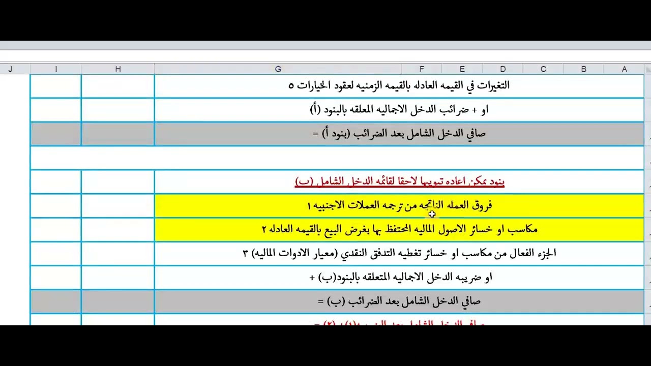 الخطوة 22 قائمه الدخل الشامل -محاسب محترف رقم 22