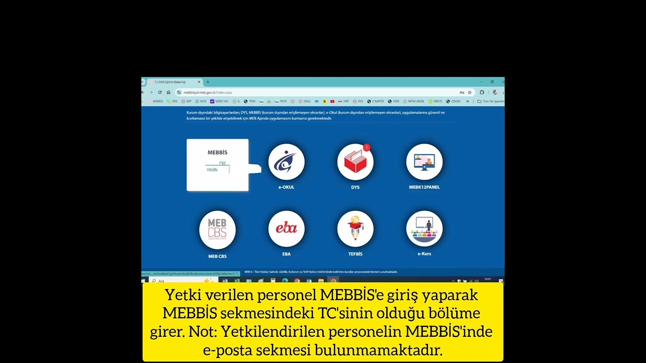 MEB Yeni Kurumsal E-Posta Kullanımı ve Personel Yetkilendirme İşlemleri