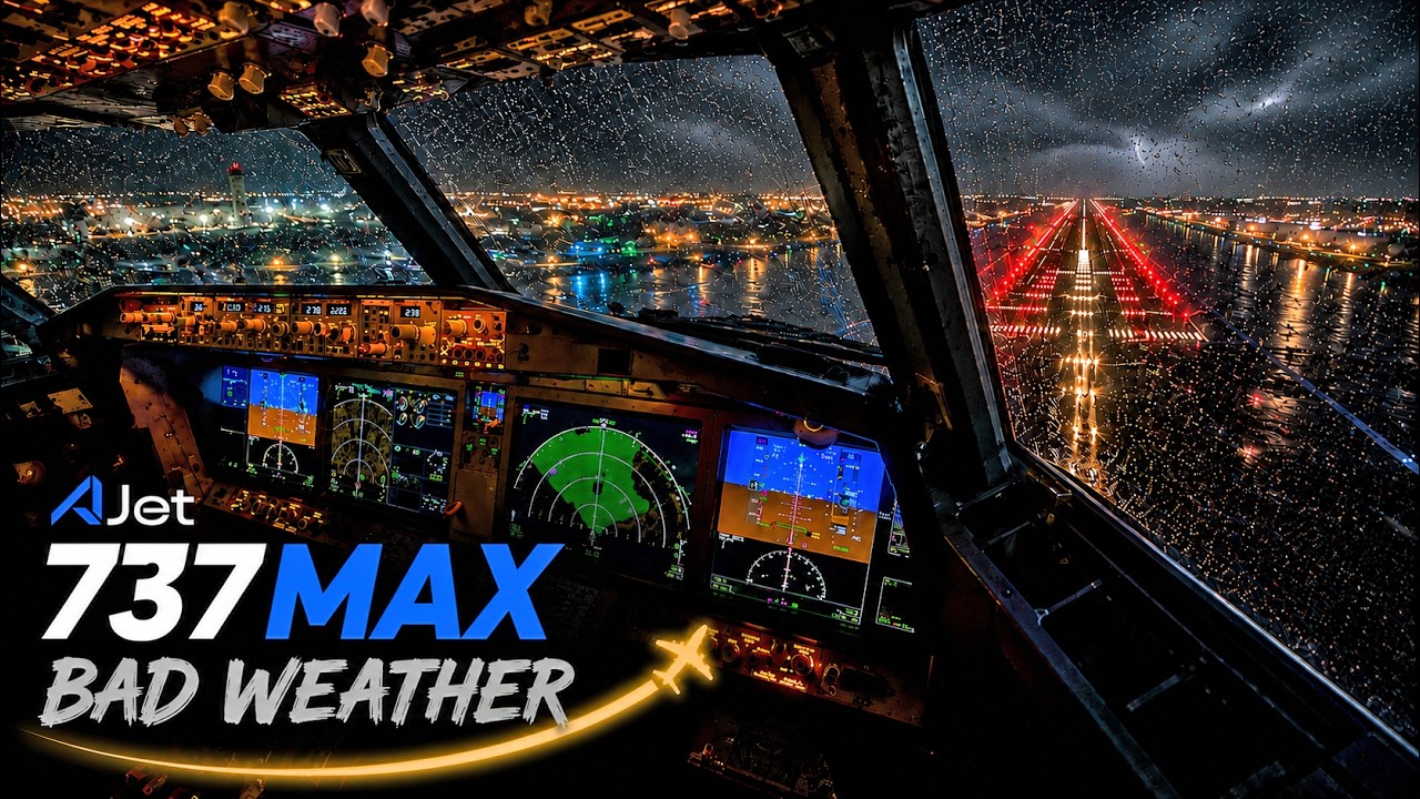 Bad Weather in Turkey in cockpit Ajet 737MAX