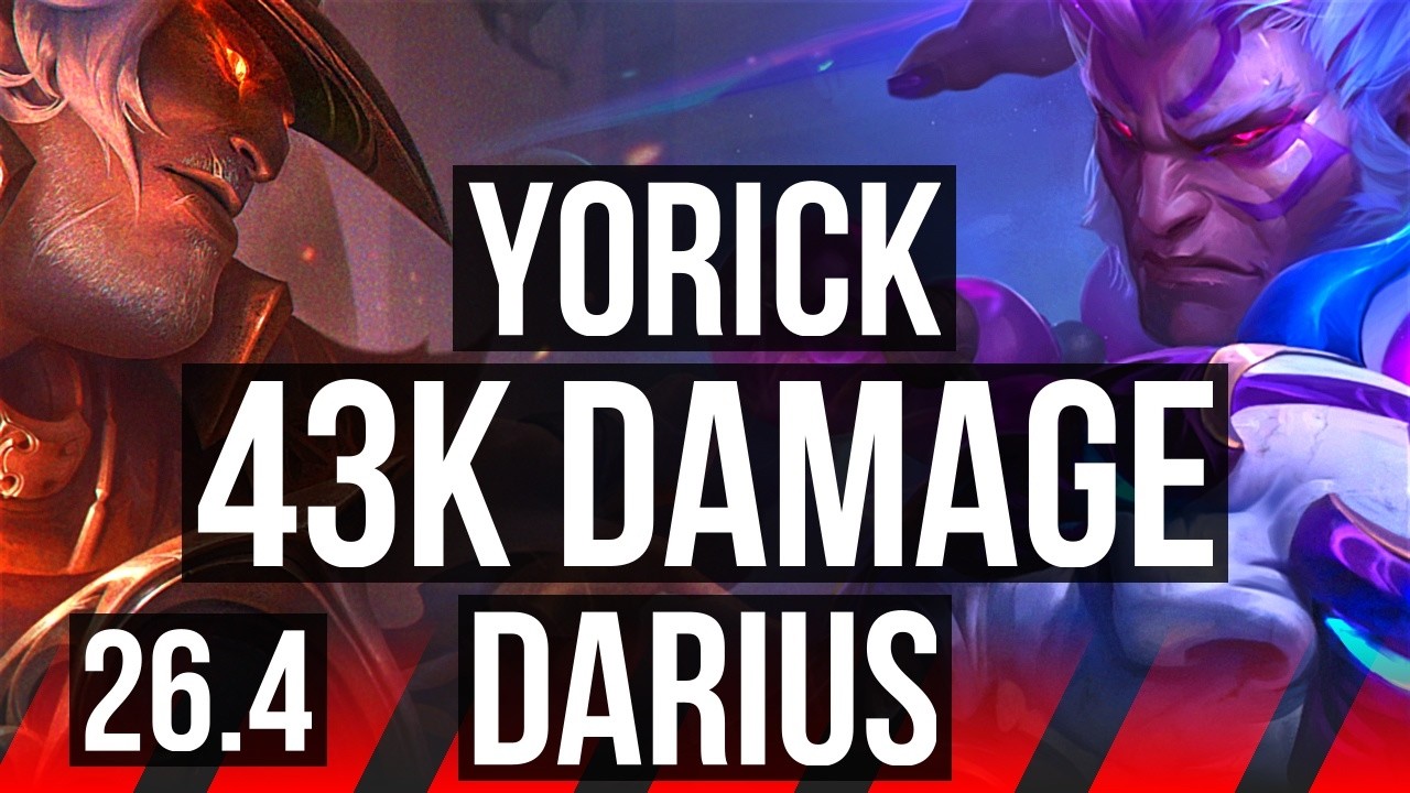 YORICK vs DARIUS (TOP) | Good KDA: 15/1/10, 6k gold comeback, 43K damage | NA Master | 26.4