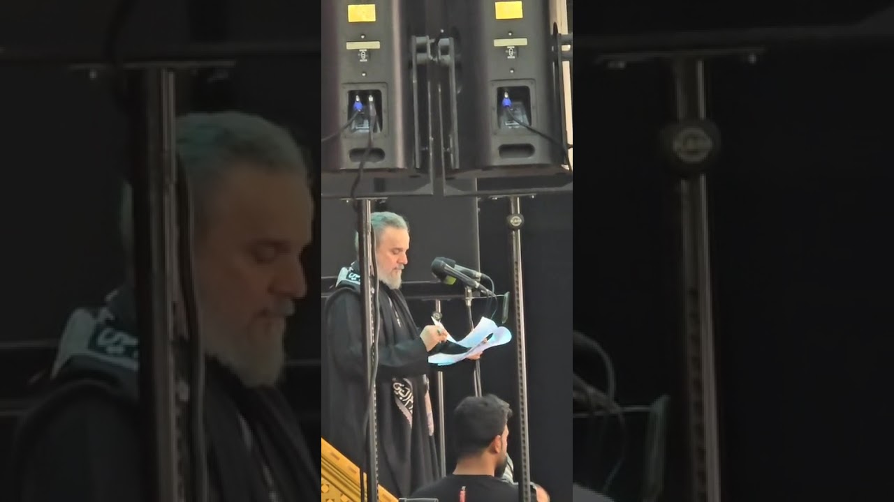 الملا باسم الكربلائي في العتبة العباسية  ليلة وفاة ام البنين عليها السلام 