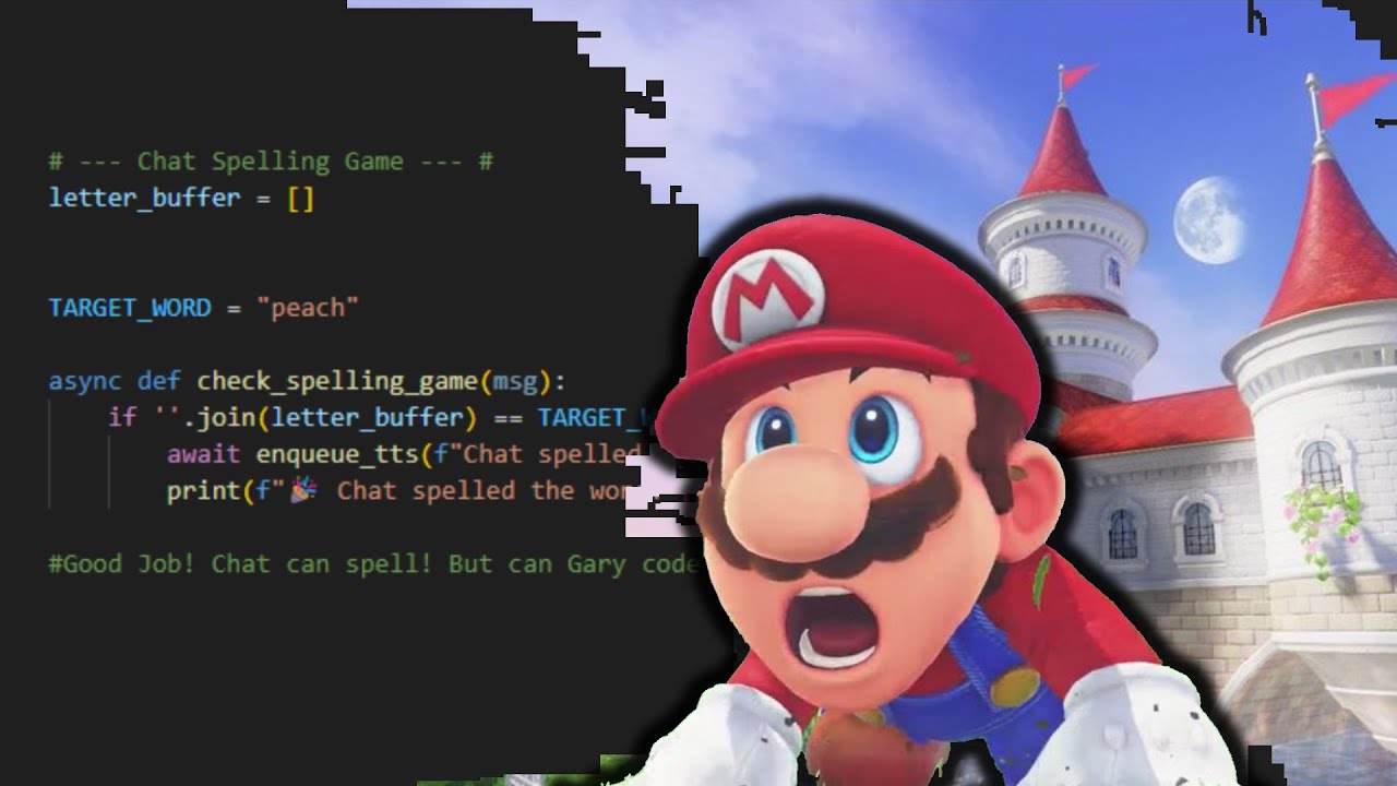 Can this Mario Speedrunner code a Twitch Bot with a spelling game?