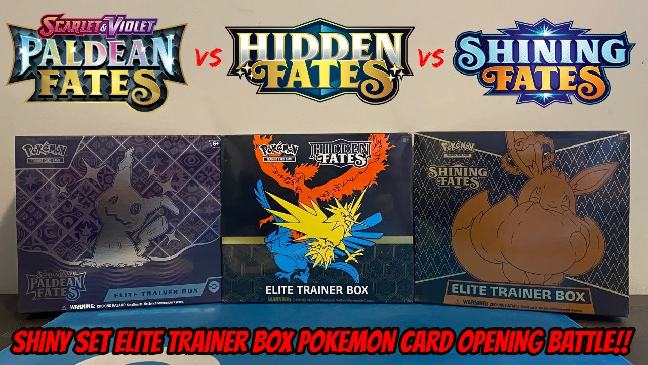 INSANE ETB!! PALDEAN FATES vs HIDDEN FATES vs SHINING FATES Elite Trainer Box Pokemon Card Opening!!
