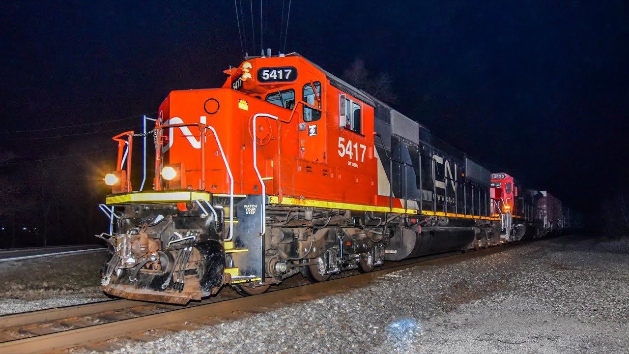 Amazing K3LA Horn! CN SD60 5417 leads CN M348 at Track Speed SB Through Plainfield, IL! 1/16/20