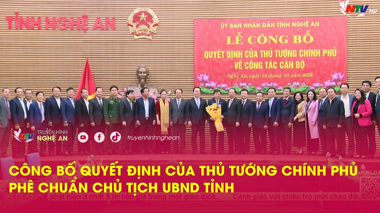 Công bố quyết định của Thủ tướng Chính phủ phê chuẩn Chủ tịch UBND tỉnh Nghệ An