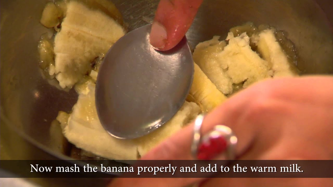 Nepal: How to Cook Banana and Milk Custard for Children (Nutrition)