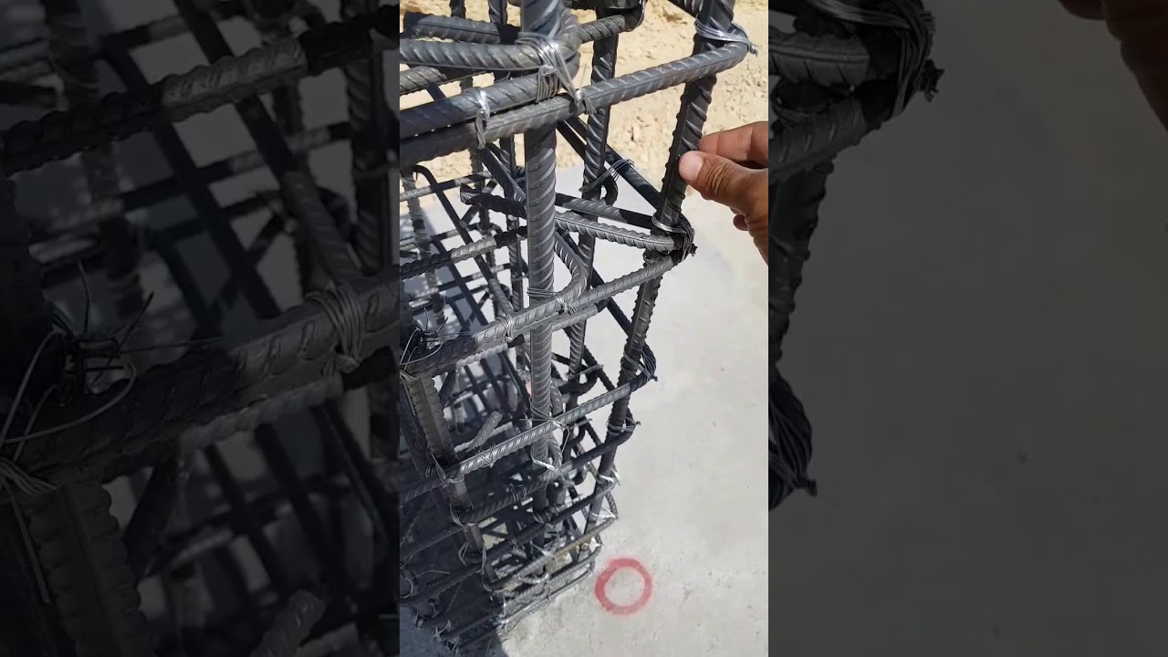 شرح سريع لطريقة تركيب حديد تسليح رقاب الأعمدة.