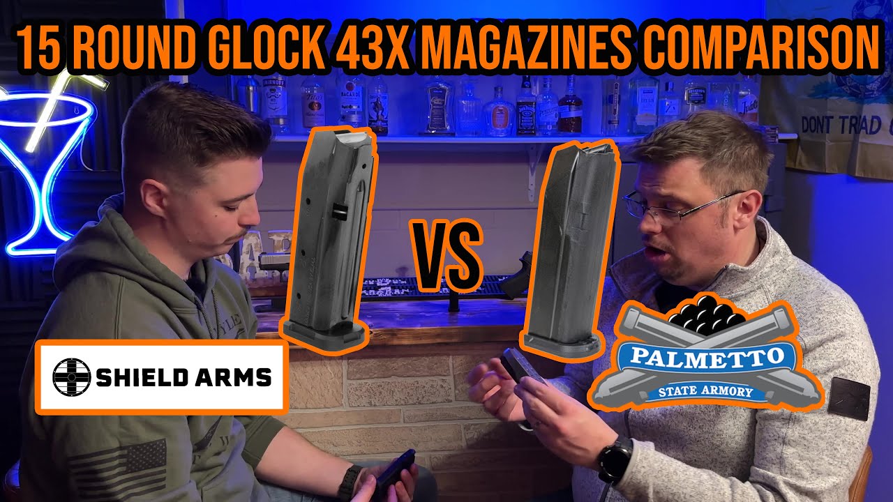 Магазины Glock 43x 15 патронов — сравнение Shield Arms S15 и PSA Dagger Micro