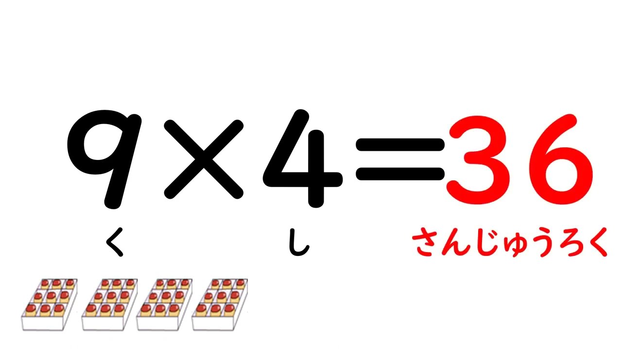 ９の段の九九（聞き流し５セット）覚えながらテストもできるよ！
