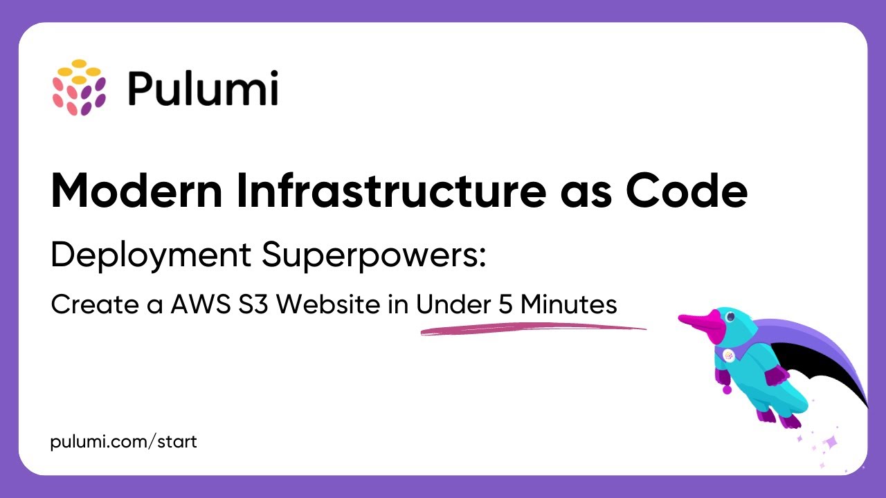 Create an AWS S3 Website in less than 5 minutes |  Introduction to Pulumi