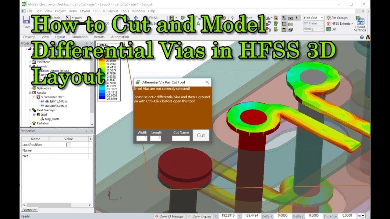 How to Cut and Model Differential Vias in HFSS 3D Layout