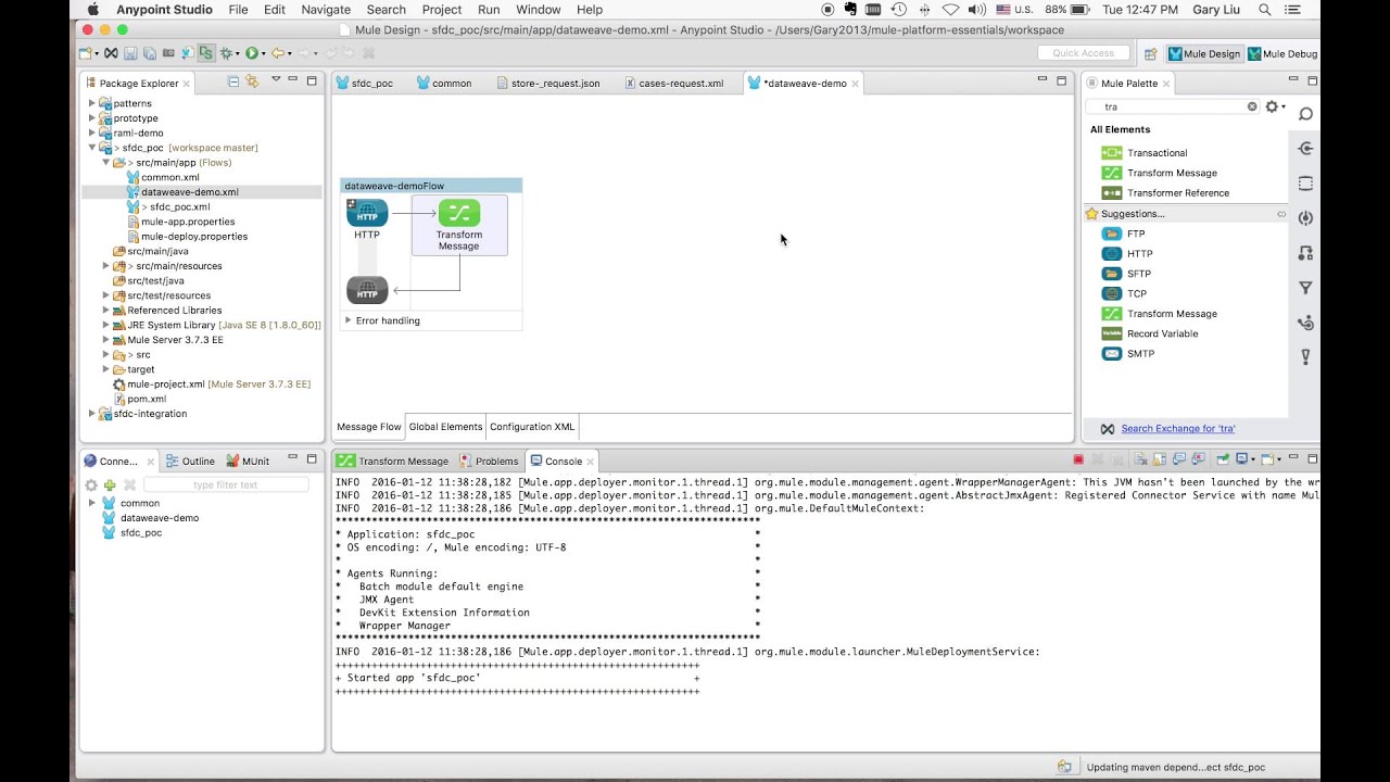 Introduction To Mule Application Development Part IX: Transform From JSON To XmL