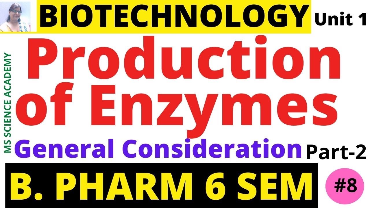 Production of Enzymes General Consideration-Biotechnology-Unit 1- B. Pharm 6 Sem-Lect.8-Part-2