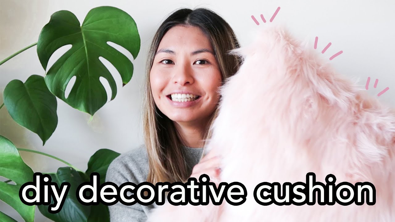 DIY Decorative Cushion! Faux fur sewing tutorial, beginner friendly